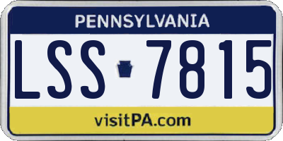 PA license plate LSS7815