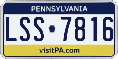 PA license plate LSS7816