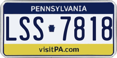 PA license plate LSS7818