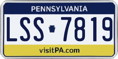 PA license plate LSS7819