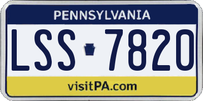 PA license plate LSS7820