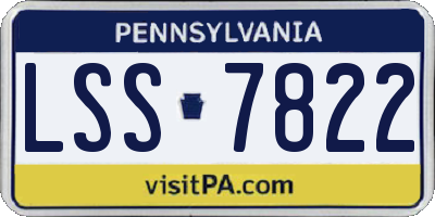 PA license plate LSS7822
