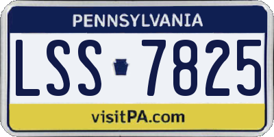 PA license plate LSS7825