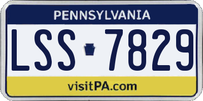 PA license plate LSS7829