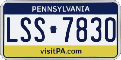 PA license plate LSS7830