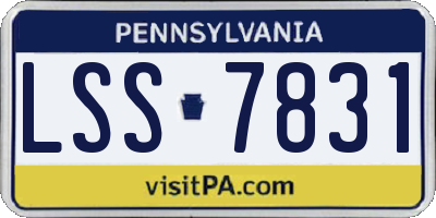 PA license plate LSS7831