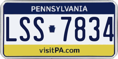 PA license plate LSS7834