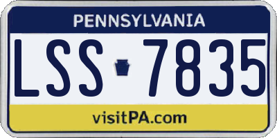 PA license plate LSS7835