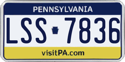 PA license plate LSS7836