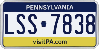 PA license plate LSS7838