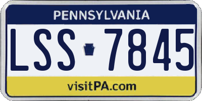 PA license plate LSS7845