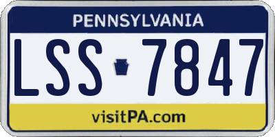 PA license plate LSS7847