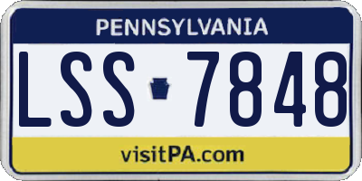 PA license plate LSS7848