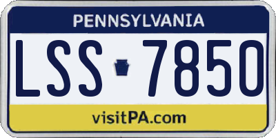 PA license plate LSS7850