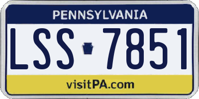 PA license plate LSS7851