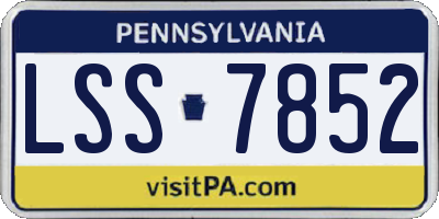 PA license plate LSS7852