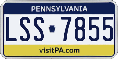 PA license plate LSS7855