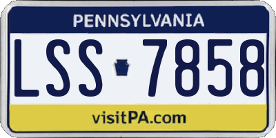 PA license plate LSS7858