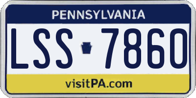PA license plate LSS7860