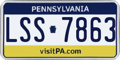 PA license plate LSS7863