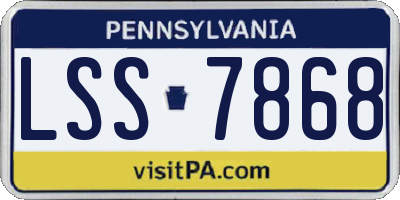 PA license plate LSS7868