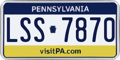 PA license plate LSS7870