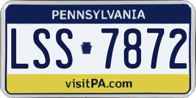 PA license plate LSS7872