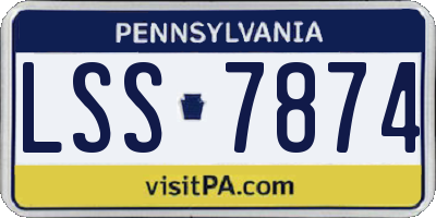 PA license plate LSS7874