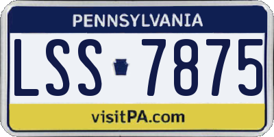 PA license plate LSS7875