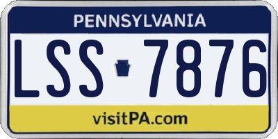 PA license plate LSS7876