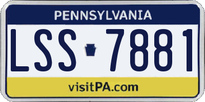 PA license plate LSS7881