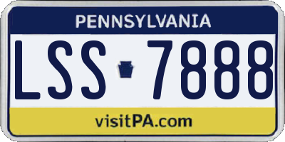 PA license plate LSS7888