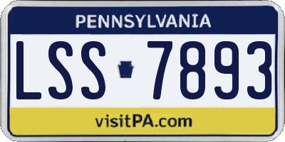 PA license plate LSS7893