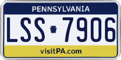 PA license plate LSS7906