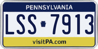 PA license plate LSS7913