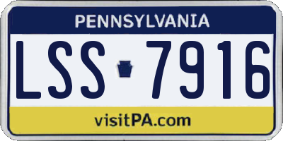 PA license plate LSS7916