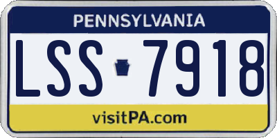 PA license plate LSS7918