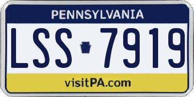 PA license plate LSS7919