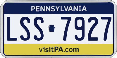 PA license plate LSS7927