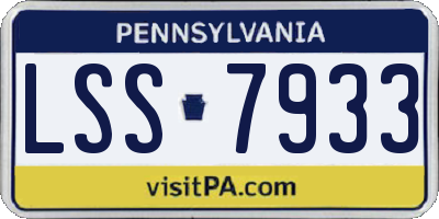 PA license plate LSS7933