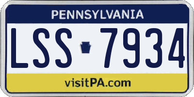 PA license plate LSS7934
