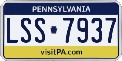 PA license plate LSS7937