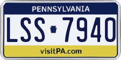 PA license plate LSS7940