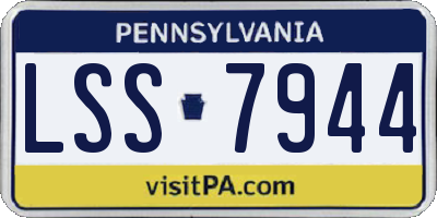 PA license plate LSS7944
