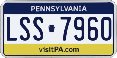 PA license plate LSS7960