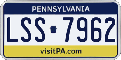 PA license plate LSS7962