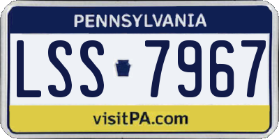 PA license plate LSS7967
