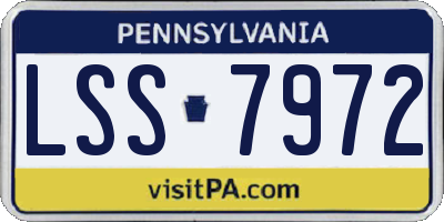 PA license plate LSS7972