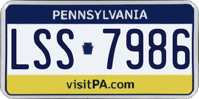 PA license plate LSS7986