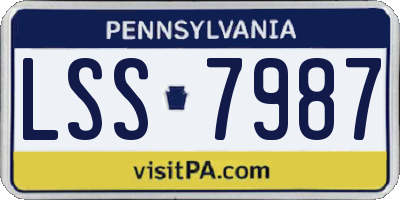 PA license plate LSS7987